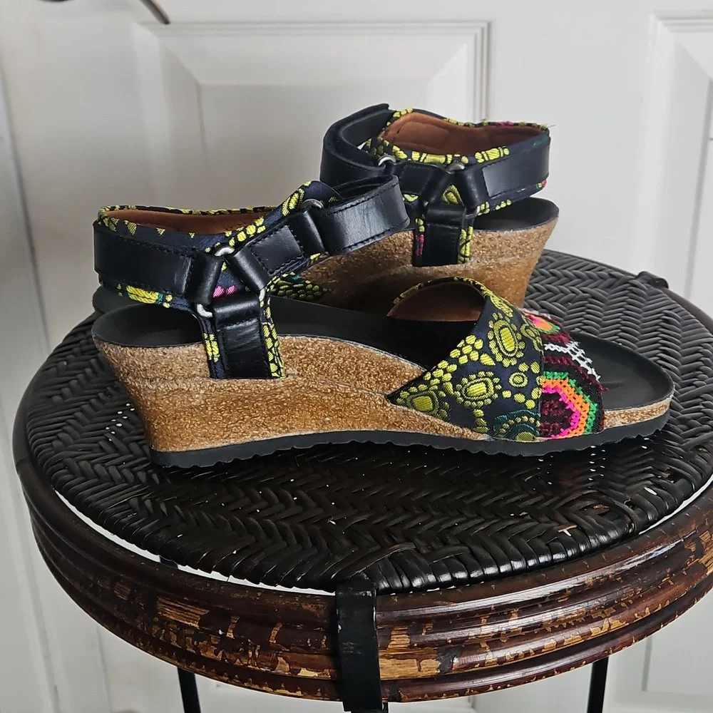 BIRKENSTOCK Papillio Eve Mash ankle wrap wedge sandals US 7 - Picture 2 of 10